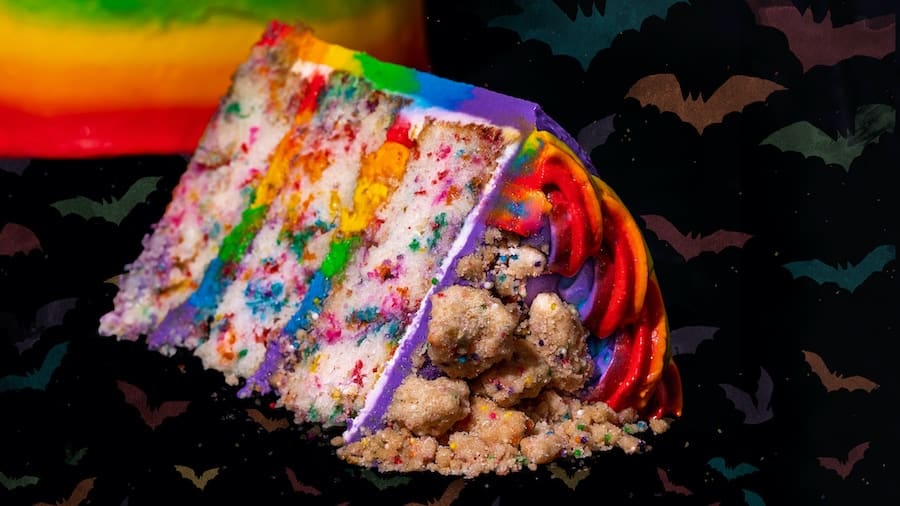 | The Main Street Mouse Rainbow Crunch Cake Slice