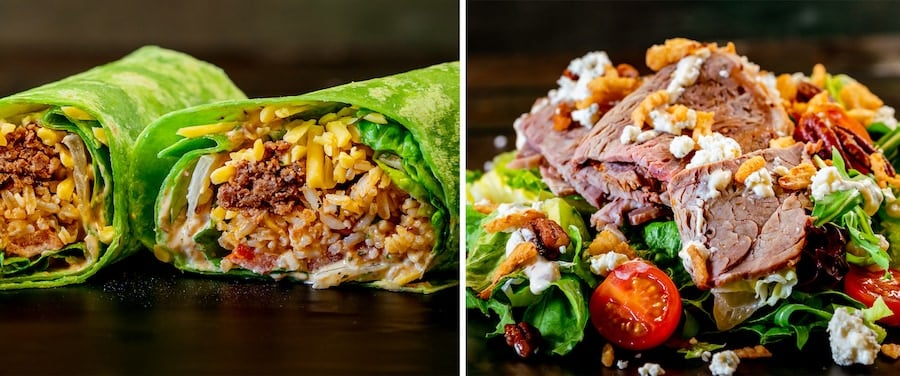Royal Street Veranda wrap and salad collage