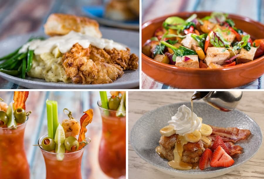 Olivia’s brunch service options in a collage