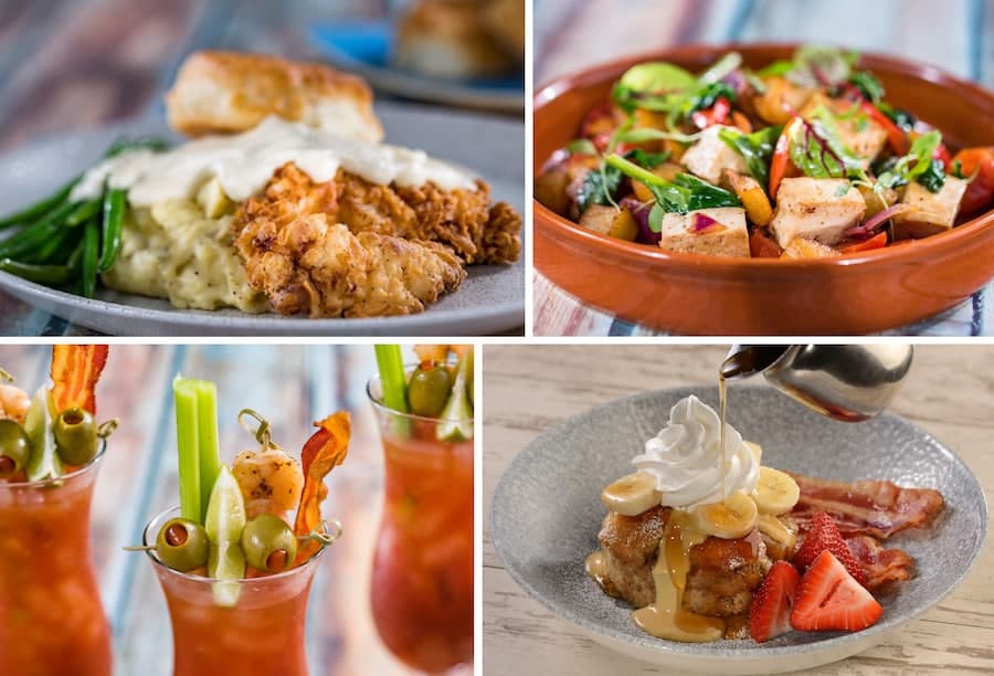 Olivias brunch service options in a collage