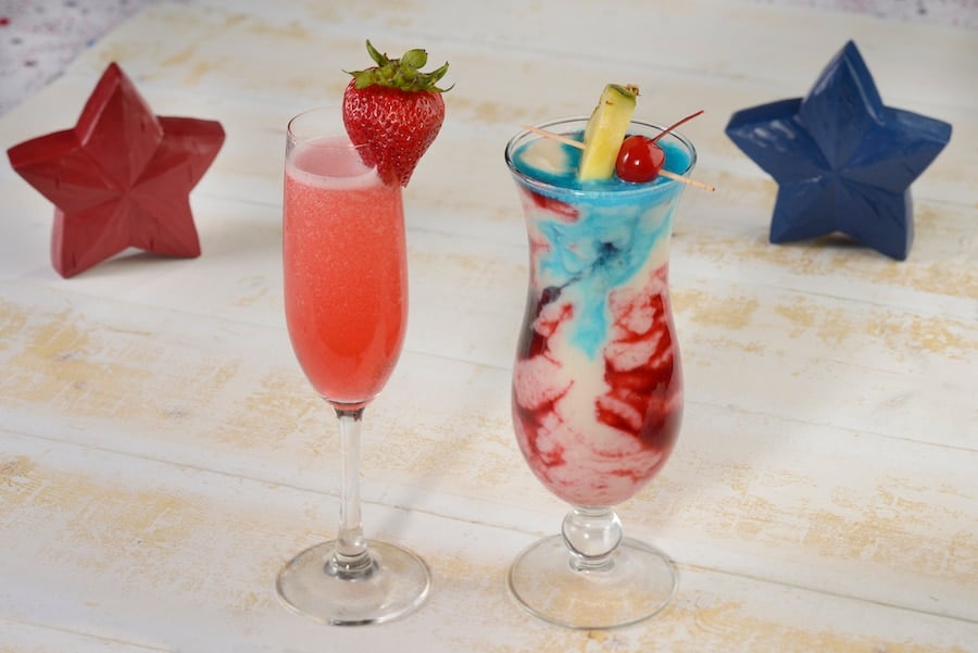 | The Main Street Mouse Sparkling Strawberry Drink and Stars and Stripes Drink from Walt Disney World Resorts