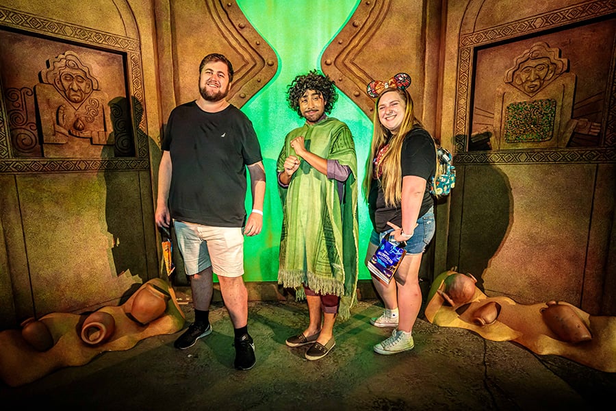 Two cast members pose with Bruno