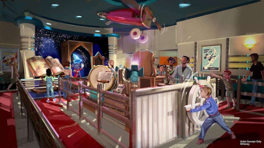 Artist Concept for The exhibit features several items guests may recognize from classics including Steamboat Willie and Plane Crazy