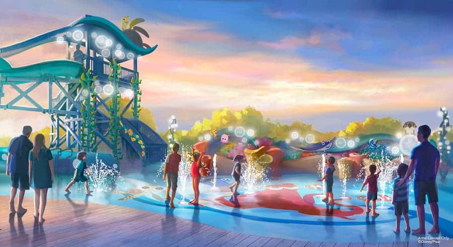 Artist Concept for Finding Nemo themed splash pad area