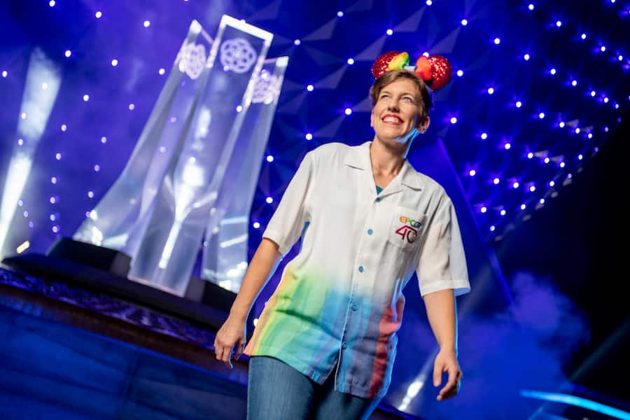 Guests in various pieces from EPCOT 40th Anniversary Collection 
