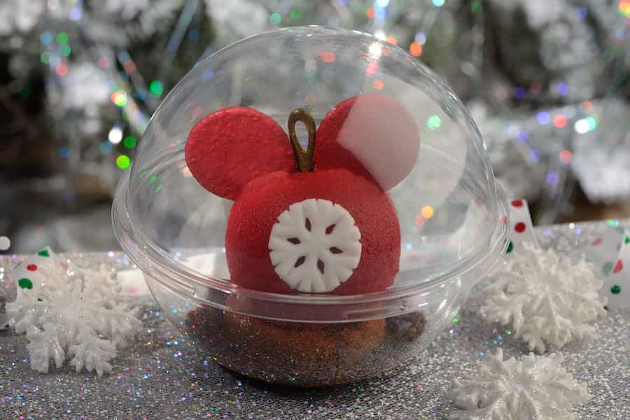 Mickey Mousse Ornament Treat at Main Street Bakery during Mickey's Very Merry Christmas Party