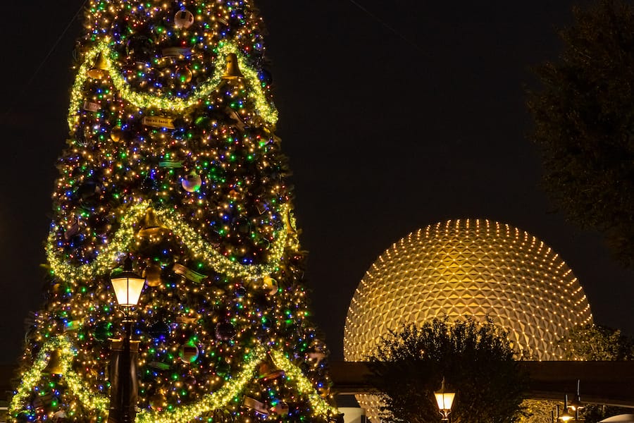 | The Main Street Mouse Christmas Tree at Epcot