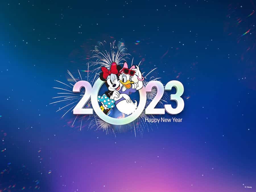 Disney New Year Wallpaper with Minnie and Daisy
