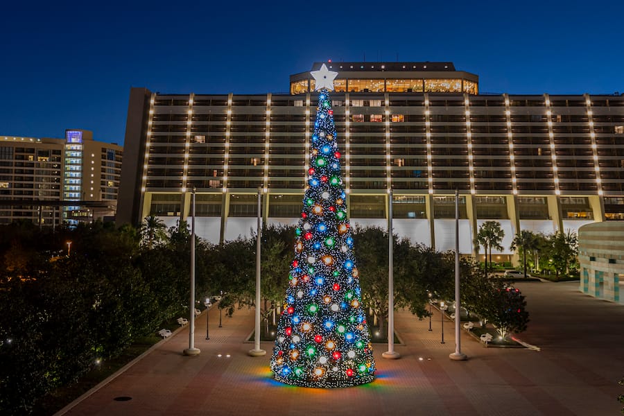 | The Main Street Mouse Christmas Tree at Disneys Contemporary Resort