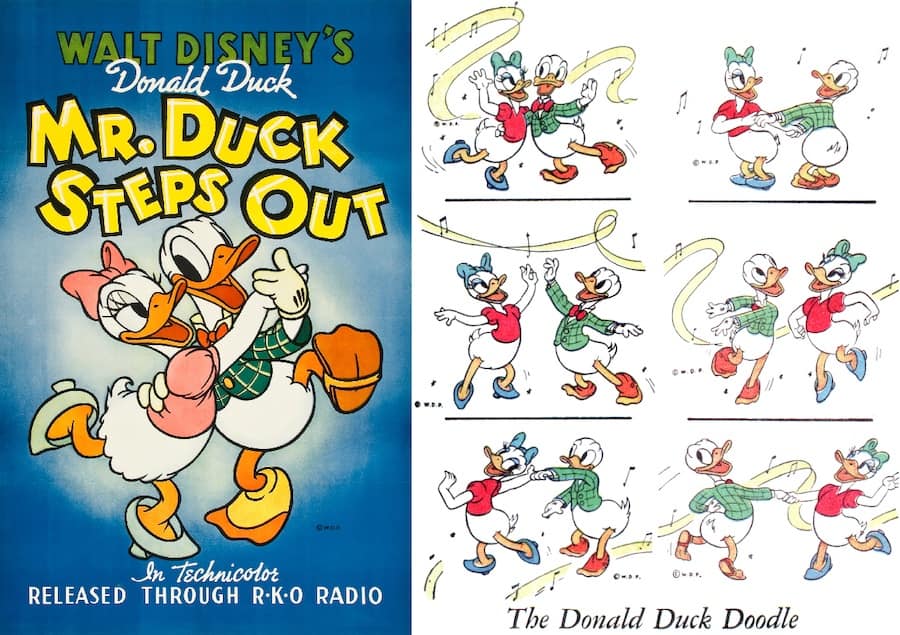 Mr Duck Steps Out inspired dance steps which were illustrated and described in the second issue of Walt Disney's Comics and Stories" magazine. (K.K. Publications, Vol. 1, No. 2, November 1940)