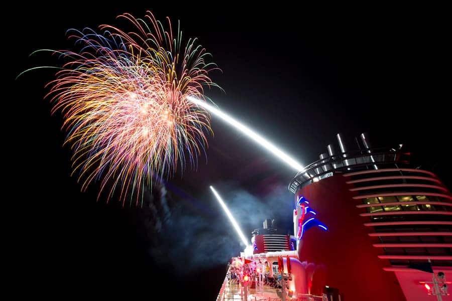 Fireworks in the sky off of select "Silver Anniversary at Sea" itineraries.
