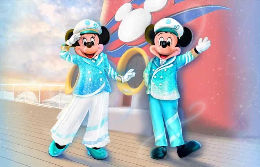 New outfits for Mickey and Minnie for the "Silver Anniversary at Sea".