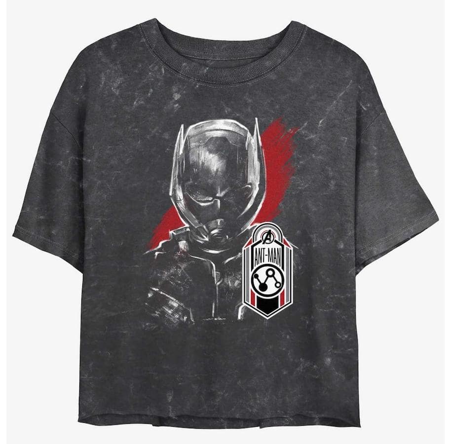 Ant Man and The Wasp Quantumania Ant Man Tag Mineral Wash Girls Crop T Shirt