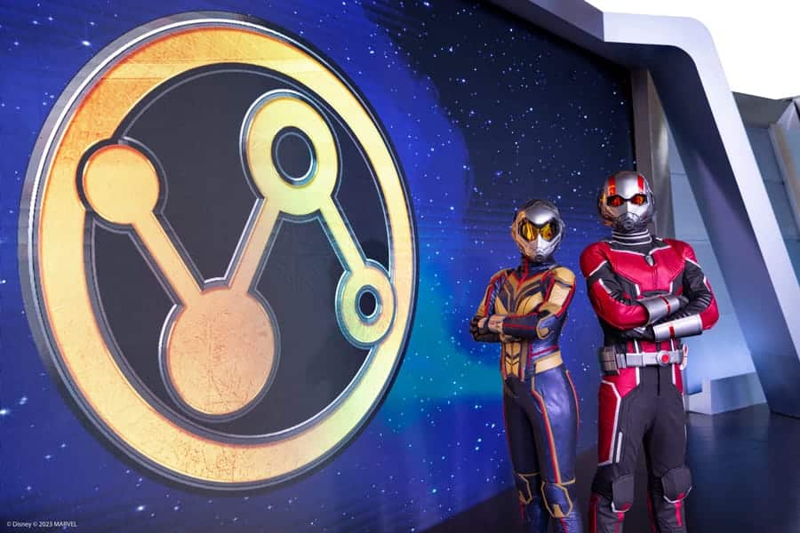 Ant Man and The Wasp in Tomorrowland at their character meet and greet