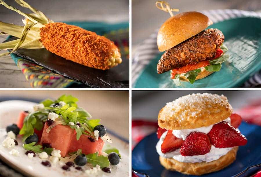 Grilled Street Corn on the Cob Blackened Fish Slider Watermelon Salad Florida Strawberry Shortcake