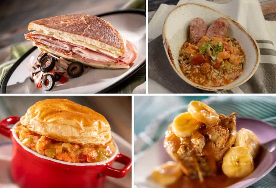 Muffuletta Panini Spicy Chicken Gumbo Crawfish Pie Bananas Foster Bread Pudding