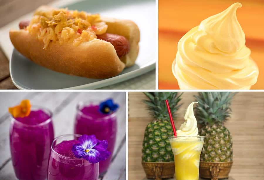 Spicy Hot Dog DOLE Whip Frozen Desert Violet Lemonade DOLE Whip with Fanta