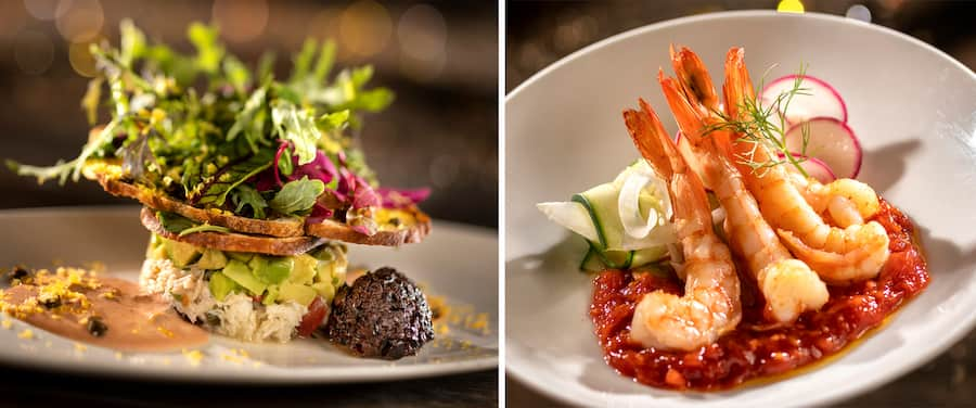 Collage of food at The Hollywood Brown Derby