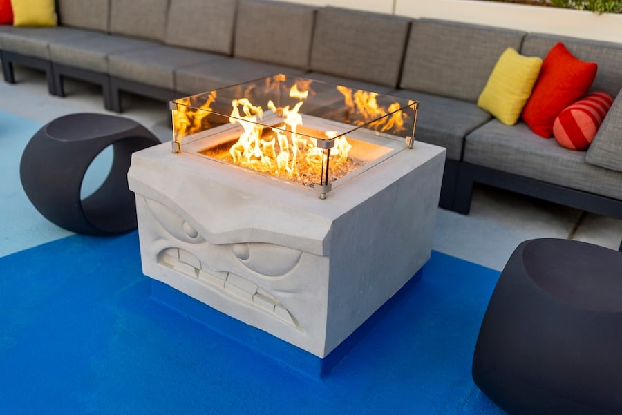 Pixar Place Hotel firepits themed to Jack-Jack from Pixar’s “The Incredibles” and Anger from Pixar’s “Inside Out”