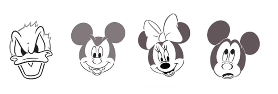 | The Main Street Mouse Mickey Mouse, Minnie Mouse and Donald Duck Disney Pumpkin Carving Stencils