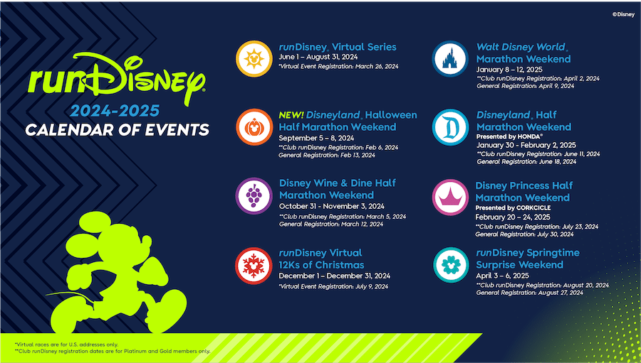 2024 25 runDisney race calendar of events