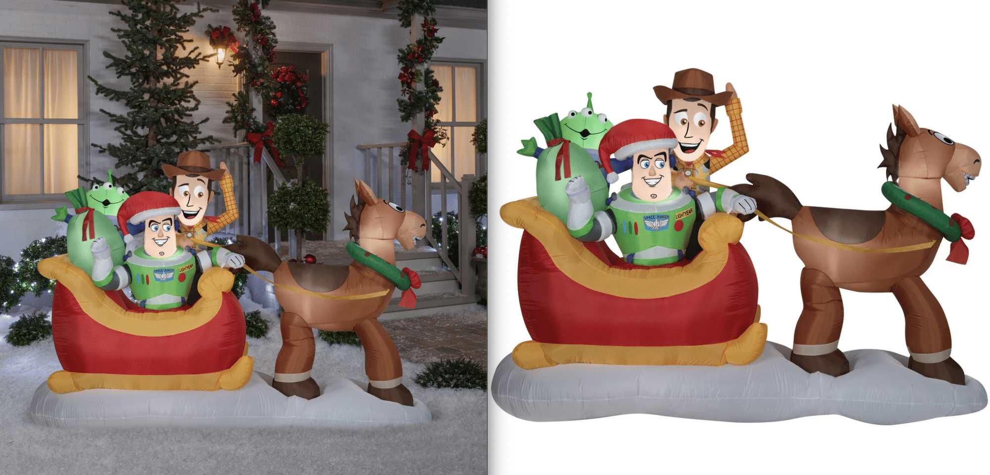 Ride into the Holidays with Toy Story Inflatable Disney Christmas Scene