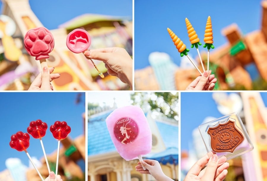 Disney Zootopia Pawpsicle with Disney Zootopia Pawpsicle Ice Mol Carrot Shaped Lollipop Disney Zootopia Pawpsicle Lollipop Gazelle Cotton Candy and Disney Zootopia Police Officer Badge Chocolate Bar from Zootopia Market when Zootopia opens at Shanghai Disney Resort Dec 20 2023