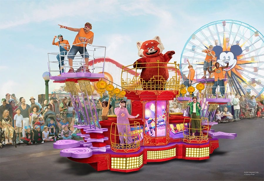 Rending of new parade float for new daytime parade Better Together A Pixar Pals Celebration coming to Pixar Fest 2024 at Disney California Adventure Park