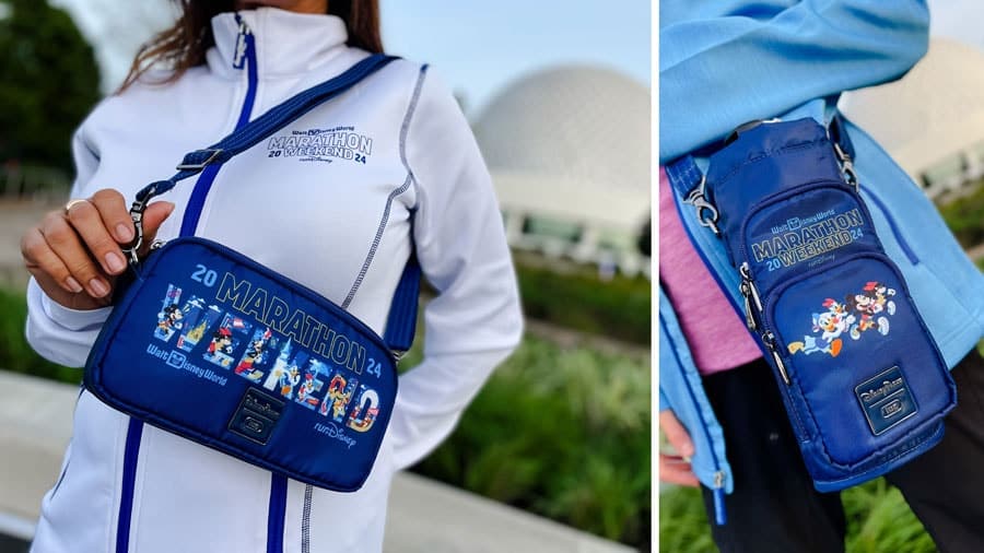 collage of two pictures of runDisney bags