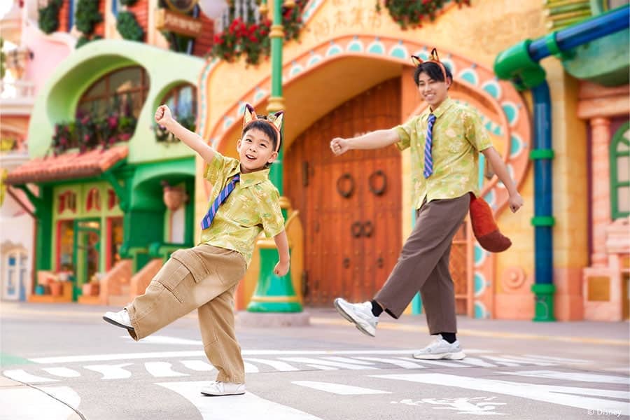 | The Main Street Mouse Guests Dressed As Nick Wilde in His Iconic Green Button down with a Striped Tie Merchandise