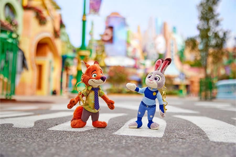 | The Main Street Mouse Judy Hopps and Nick Wilde Plush Keychains New Zootopia Merchandise