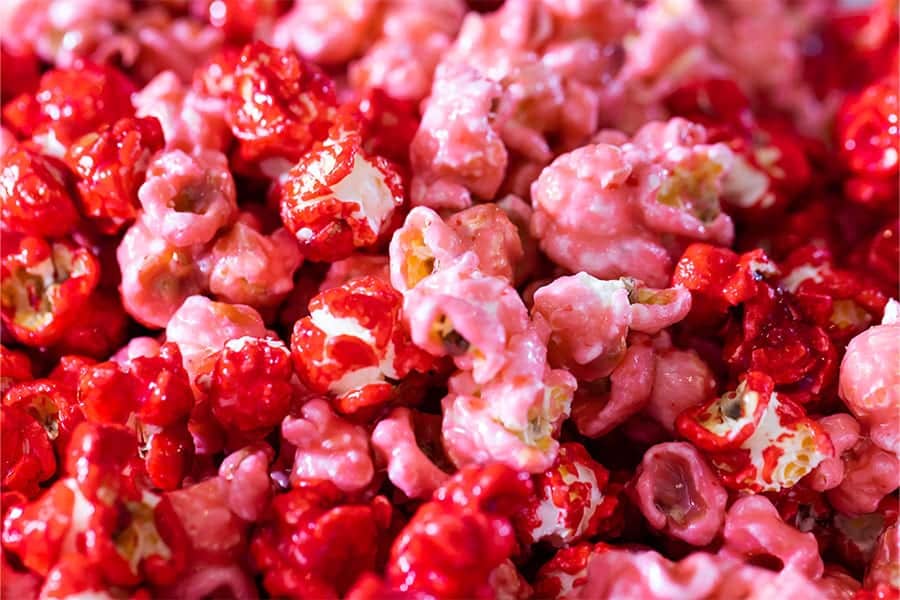 Strawberry Crunch popcorn from Popcorn Junkie available at Magic Kingdom Park and EPCOT