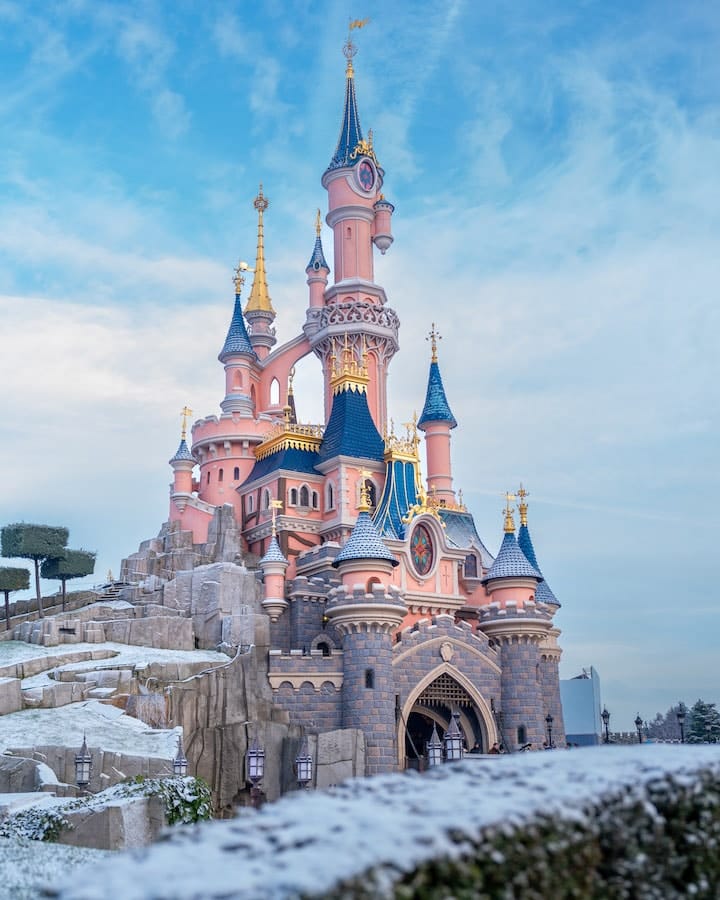 Snow at Disneyland Paris