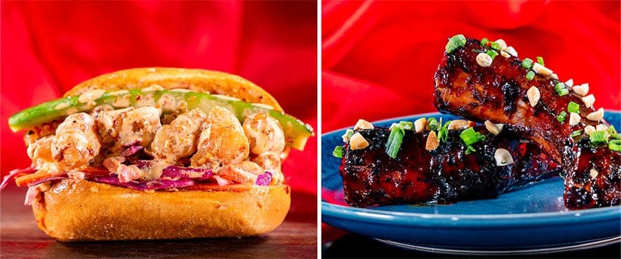 Gochugaru Shrimp Roll from Sonoma Terrace and Char Siu style Ribs from Studio Catering Co and Hollywood Lounge for Lunar New Year 2024