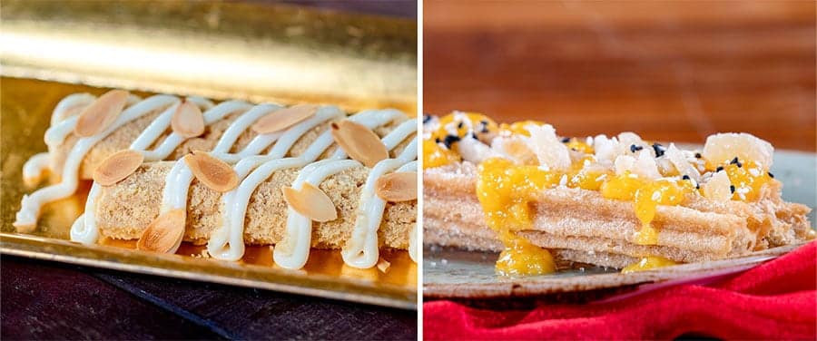 Almond Cookie Churro from Churros near Goofys Sky School and Orange Ginger Churro from Churros near Redwood Creek Challenge Trail for Lunar New Year 2024