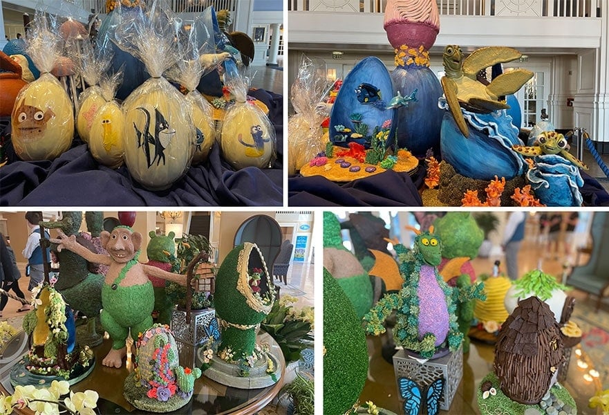 Easter egg displays at Disney’s Yacht Club Resort and Disney’s Beach Club Resort