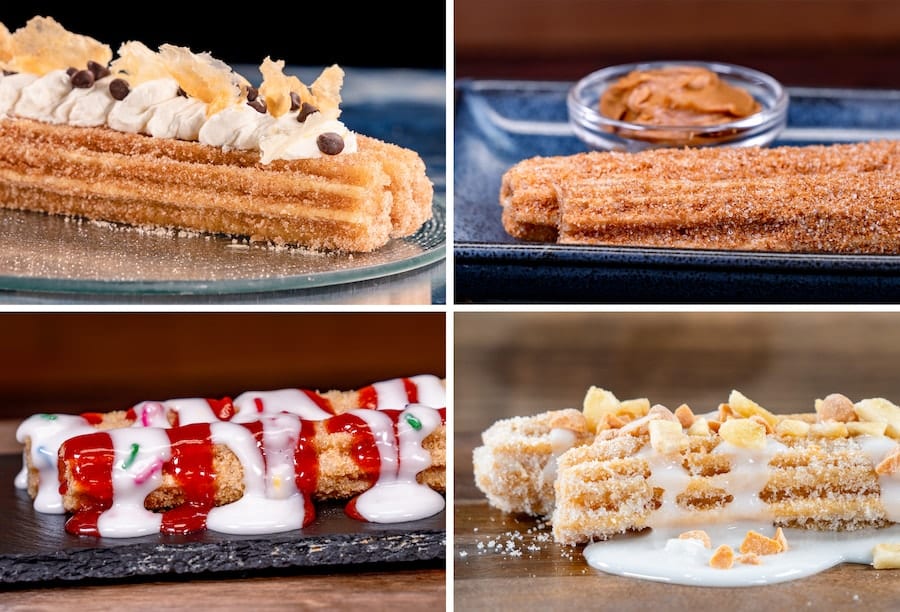 Images of churros at Disney California Adventure Food Wine Festival 2024 at Disneyland Resort Food throughout Disney California Adventure Park