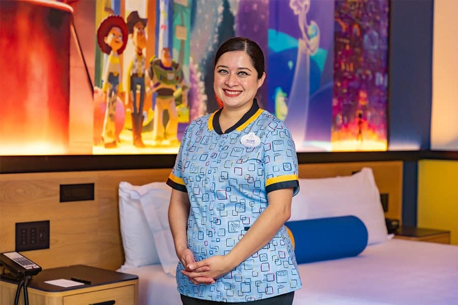 | The Main Street Mouse Susanna a Room Attendant at the New Pixar Place Hotel at Disneyland Resort