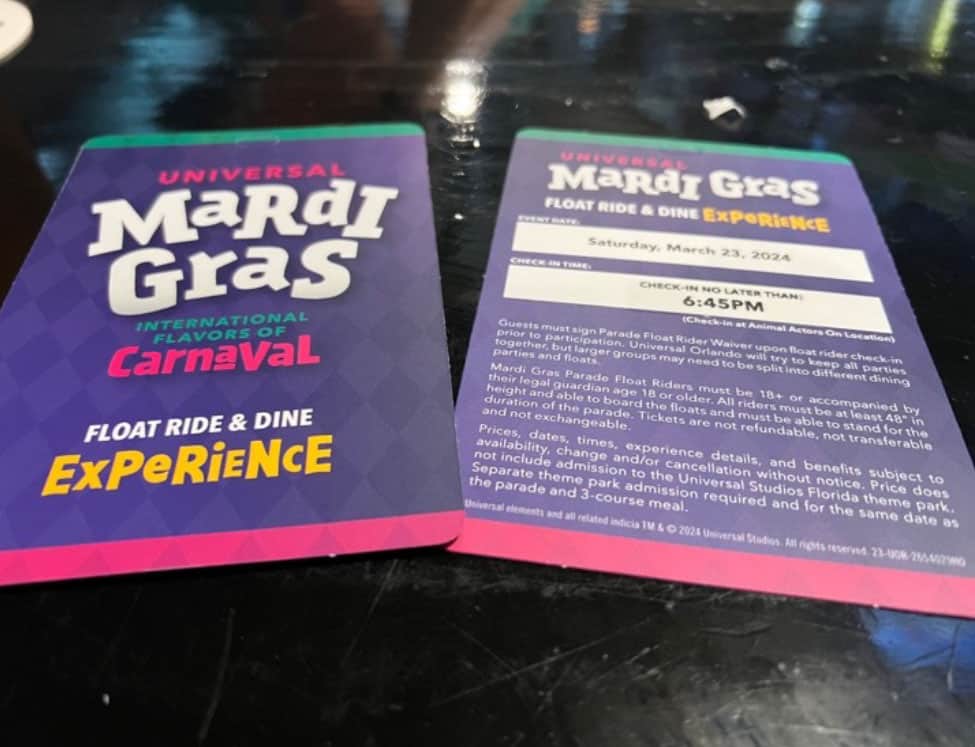 mardi gras dine and ride