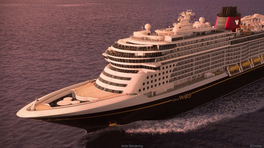 The new Disney Cruise Line ship The Disney Destiny