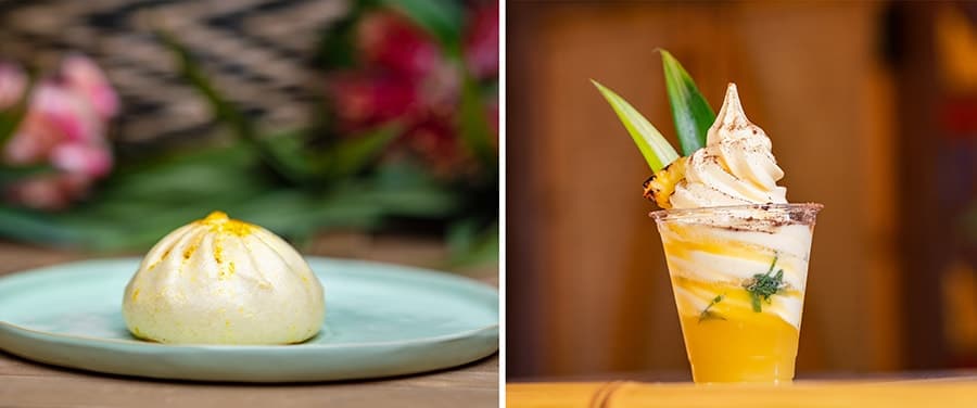 Char Siu Bao and DOLE Whip Pineapple Ginger Mint Float 