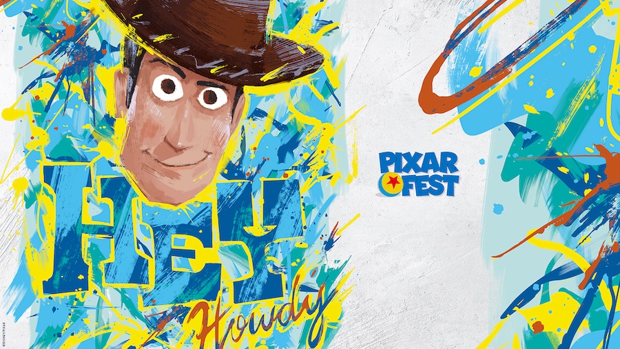 Pixar Painted Wallpapers with Woody from "Toy Story"