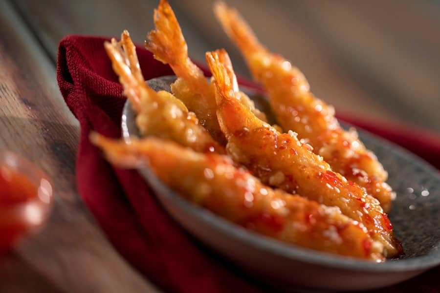 Orange sesame Tempura Shrimp with Orange chile Sauce