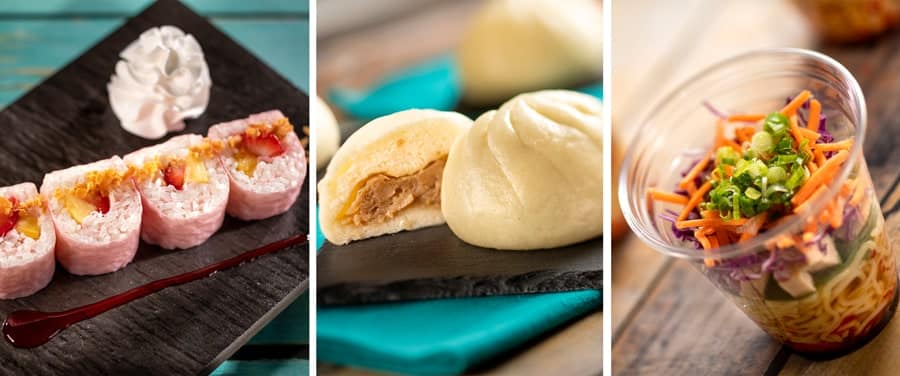 Collage of Frushi Steam Bun and Ramen Cup