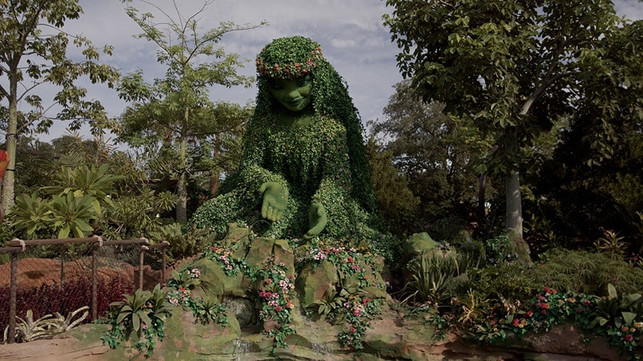 A topiary of Te Fiti is the centerpiece of the new attraction "Journey of Water Inspired by Moana" at EPCOT