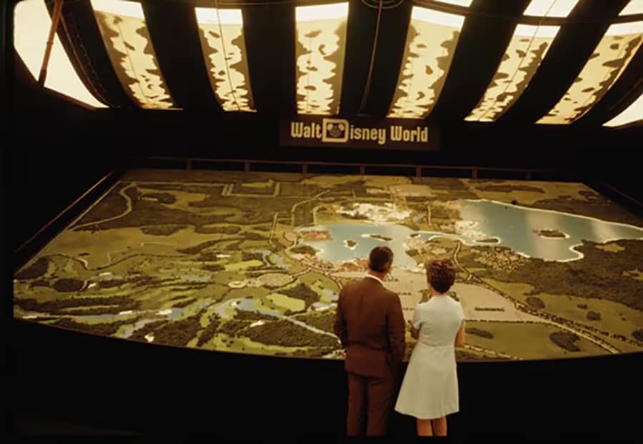 Visitors Explore Scale Models and Artwork for the Creation of Disney World