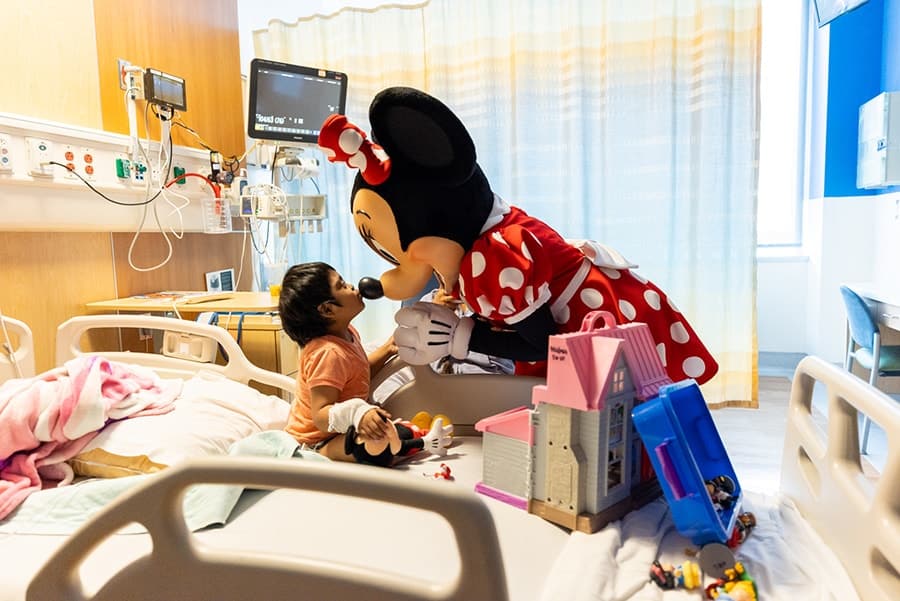 Mickey Mouse and Minnie Mouse surprise patients at the Children’s Hospital of Orange County