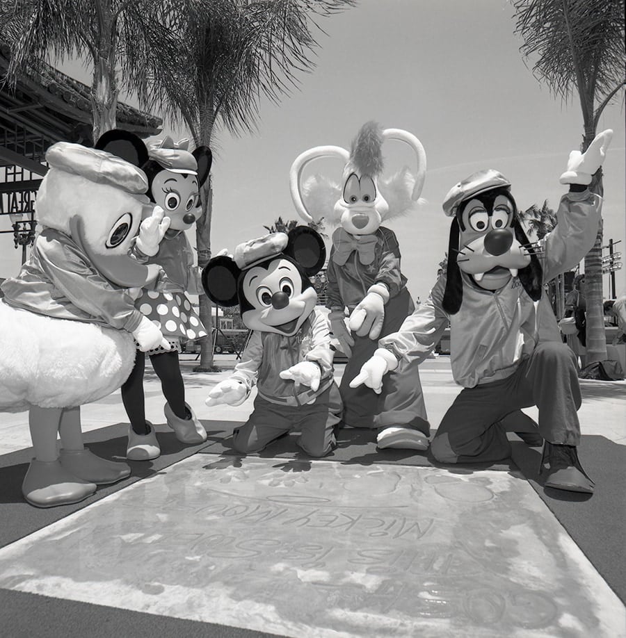 Mickey Mouse Minnie Mouse Goofy Donald Duck and Roger Rabbit leave their mark at Disney's Hollywood Studios