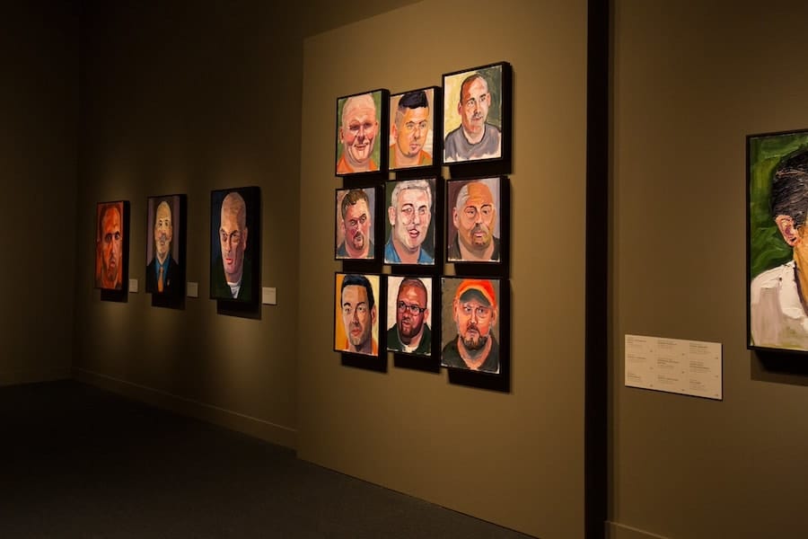 Pieces of the Portraits of Courage: A Commander’s Tribute to America’s Warriors collection from its initial debut in 2017 at the George W. Bush Presidential Center on the SMU campus in Dallas, Texas.