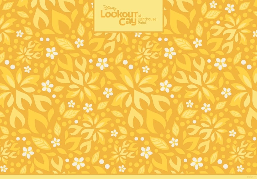 Disney Lookout Cay at Lighthouse Point Flower Pattern Wallpaper
